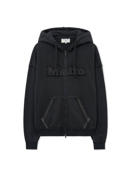 MATIN KIM MATIN KIM Hoodie Zip Up in Charcoal