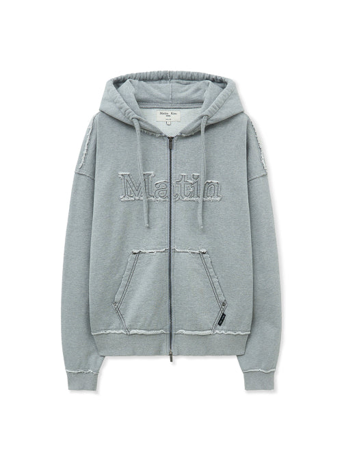 MATIN KIM MATIN KIM Hoodie Zip Up in Grey