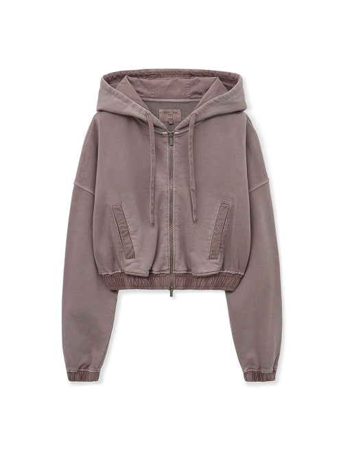 MATIN KIM MATIN KIM Hoodie Crop Zip Up for Women in Pink