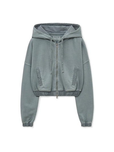 MATIN KIM Hoodie Crop Zip Up for Women