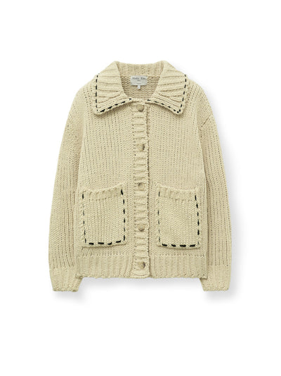 MATIN KIM Handmade Collar Knit Cardigan for Women