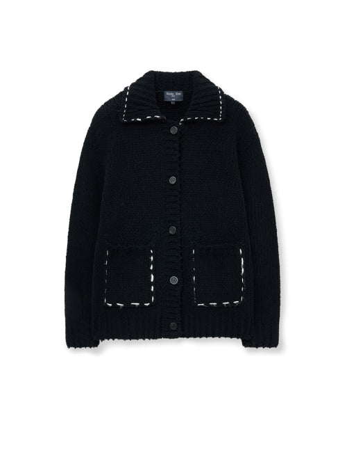 MATIN KIM MATIN KIM Handmade Collar Knit Cardigan for Women