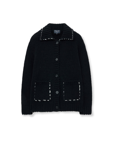 MATIN KIM Handmade Collar Knit Cardigan for Women