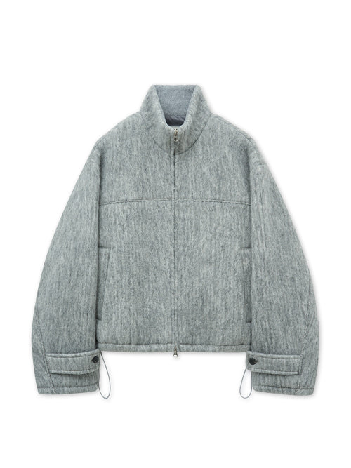 MATIN KIM MATIN KIM Hairy High Neck Zip Up Jumper
