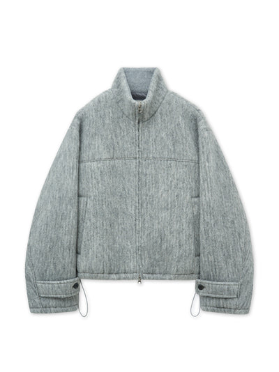 MATIN KIM Hairy High Neck Zip Up Jumper