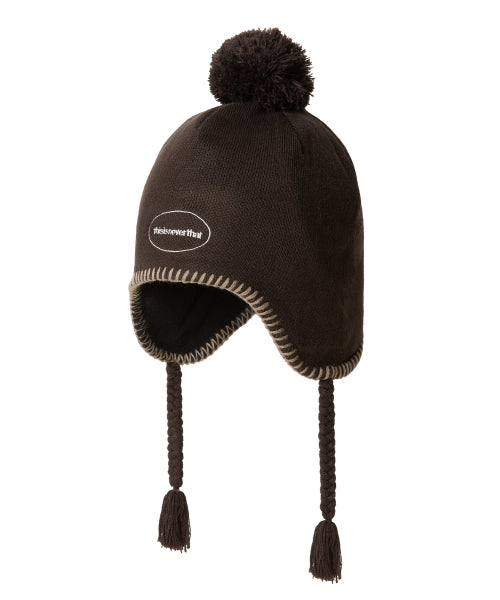 THISISNEVERTHAT THISISNEVERTHAT Pom Earflap Beanie Brown