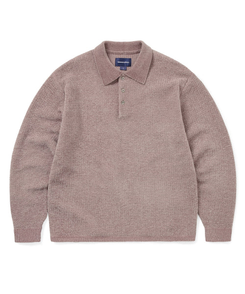 THISISNEVERTHAT THISISNEVERTHAT Velvet Knit Polo Dusty Pink