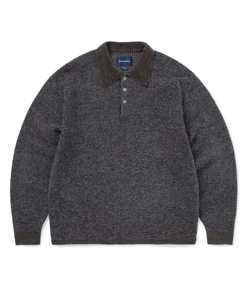 THISISNEVERTHAT THISISNEVERTHAT Velvet Knit Polo Charcoal
