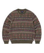 THISISNEVERTHAT THISISNEVERTHAT Fair Isle Knit Sweater Olive Green