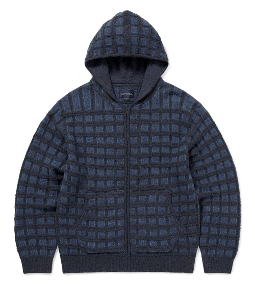 THISISNEVERTHAT THISISNEVERTHAT Textured Knit Zip Hoodie Navy