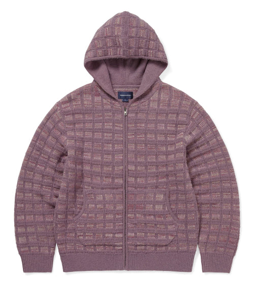 THISISNEVERTHAT THISISNEVERTHAT Textured Knit Zip Hoodie Dusty Pink