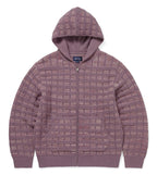 THISISNEVERTHAT THISISNEVERTHAT Textured Knit Zip Hoodie Dusty Pink