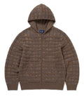 THISISNEVERTHAT THISISNEVERTHAT Textured Knit Zip Hoodie Brown