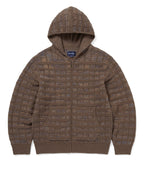THISISNEVERTHAT THISISNEVERTHAT Textured Knit Zip Hoodie Brown