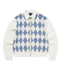 THISISNEVERTHAT THISISNEVERTHAT Argyle Zip Knit Cardigan White