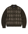 THISISNEVERTHAT THISISNEVERTHAT Argyle Zip Knit Cardigan Brown