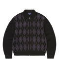 THISISNEVERTHAT THISISNEVERTHAT Argyle Zip Knit Cardigan Black