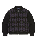 THISISNEVERTHAT THISISNEVERTHAT Argyle Zip Knit Cardigan Black