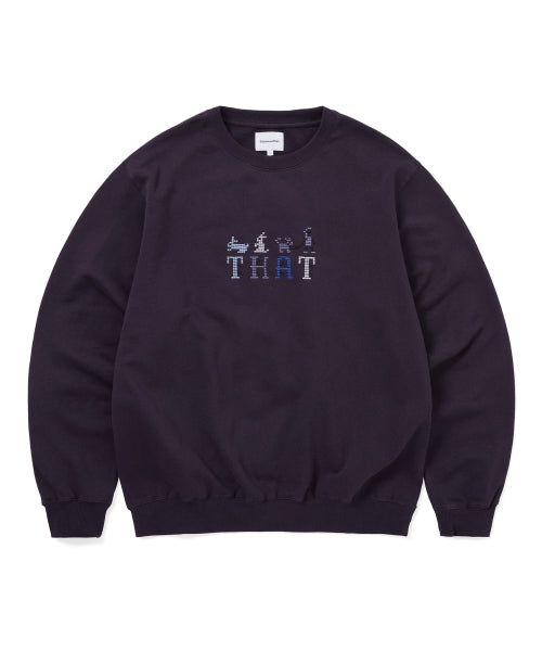 THISISNEVERTHAT THISISNEVERTHAT THAT Embroidered Crewneck Dark Purple