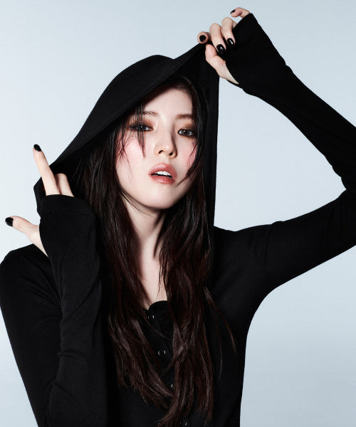 MUSINSA STANDARD WOMAN MUSINSA STANDARD WOMAN Women's Ribbed Slim Hooded Jersey Cardigan [Black]
