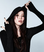 MUSINSA STANDARD WOMAN MUSINSA STANDARD WOMAN Women's Ribbed Slim Hooded Jersey Cardigan [Black]