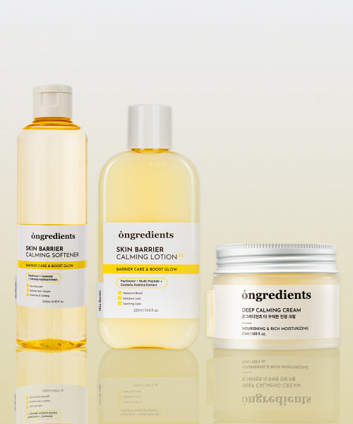 ONGREDIENTS [SET] Skin Barrier Hwajalmuk 3-piece set (Calming Softener + Calming Lotion EX + Kkudeok Cream)