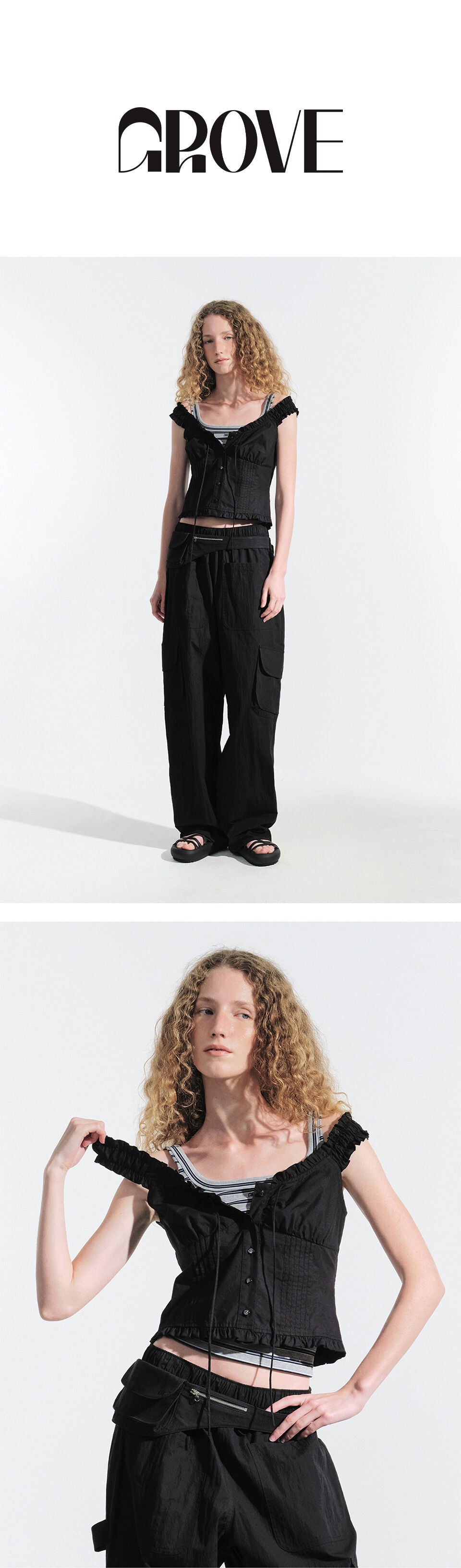 GROVE INA SLEEVELESS TOP (BLACK)