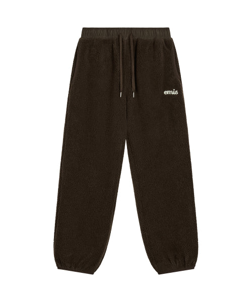 EMIS (W) FLEECE JOGGER PANTS-BROWN