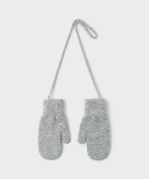 MUSINSA STANDARD WOMAN MUSINSA STANDARD WOMAN Women's String Mitten Knit Gloves [Light Gray]