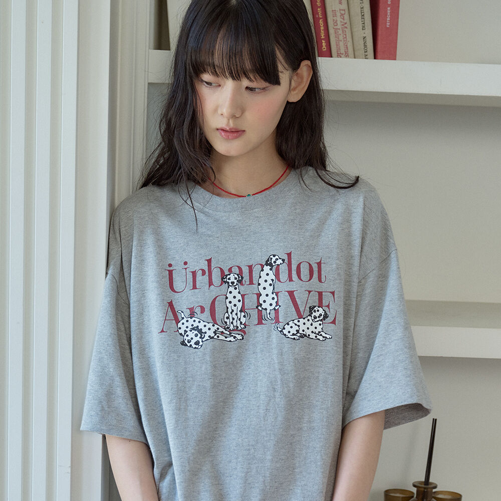 CPGN Dot Puppy Short Sleeve T-shirt Gray