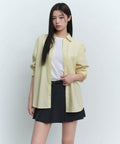 MUSINSA STANDARD WOMAN MUSINSA STANDARD WOMAN Women's Striped Relaxed Poplin Shirt [Lemon]