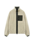 MATIN KIM MATIN KIM Reversible Sherpa Zip Up Light Beige