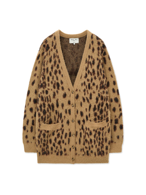 MATIN KIM MATIN KIM Brushed Leopard Cardigan Outerwear