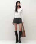 MUSINSA STANDARD WOMAN MUSINSA STANDARD WOMAN Women's Wide Ribbed Slim V Neck Knit [Ivory]