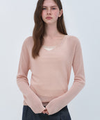 MUSINSA STANDARD WOMAN MUSINSA STANDARD WOMAN Women's Knitwear V-Neck Sheer [Indian Pink]