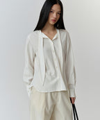 MUSINSA STANDARD WOMAN MUSINSA STANDARD WOMAN Women's Scarf Tie Blouse [Ivory]