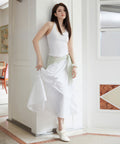 MUSINSA STANDARD WOMAN MUSINSA STANDARD WOMAN Women's Nylon Ruched Long Skirt [White]