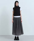 MUSINSA STANDARD WOMAN MUSINSA STANDARD WOMAN Women's Sheer Nylon Pleated Long Skirt [Gray]