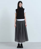 MUSINSA STANDARD WOMAN MUSINSA STANDARD WOMAN Women's Sheer Nylon Pleated Long Skirt [Gray]