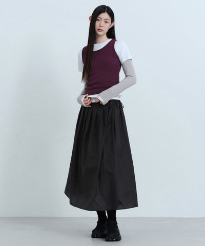 MUSINSA STANDARD WOMAN Women's Sheer Nylon Pleated Long Skirt [Size]