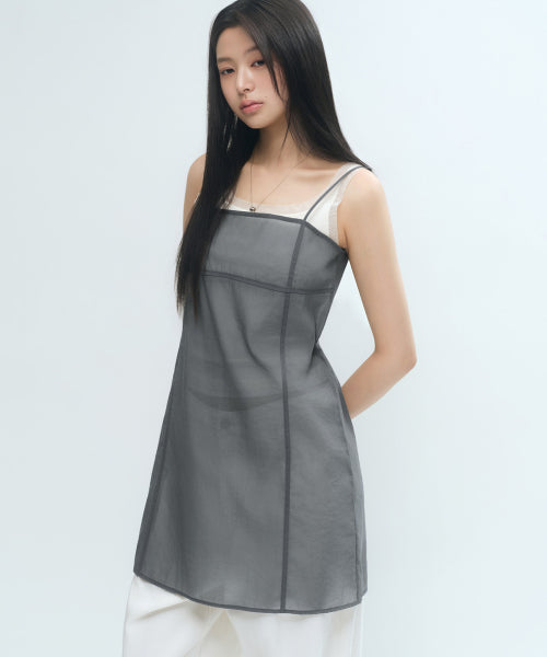 MUSINSA STANDARD WOMAN MUSINSA STANDARD WOMAN Sheer Mini Dress gray