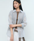 MUSINSA STANDARD WOMAN MUSINSA STANDARD WOMAN Relaxed Sheer Shirt Light Blue
