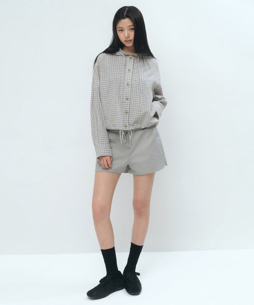 MUSINSA STANDARD WOMAN MUSINSA STANDARD WOMAN Women's Check Hooded Shirt Jacket [Light Beige]
