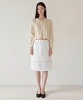 MUSINSA STANDARD WOMAN MUSINSA STANDARD WOMAN Women's Vertical Textured Cotton Pintuck Blouse [Butter]