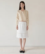 MUSINSA STANDARD WOMAN MUSINSA STANDARD WOMAN Women's Vertical Textured Cotton Pintuck Blouse [Butter]