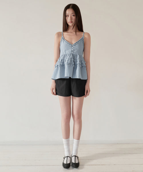 MUSINSA STANDARD WOMAN MUSINSA STANDARD WOMAN Women's Check Frill Sleeveless Top (Size)