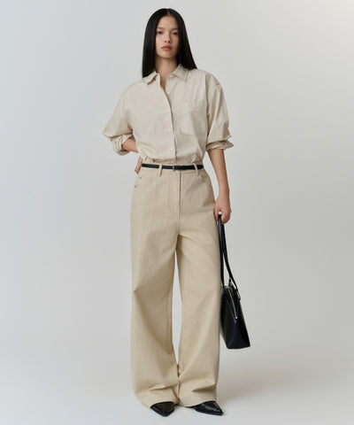 MUSINSA STANDARD WOMAN Women's Cotton Extra Wide Pants (Light Beige)