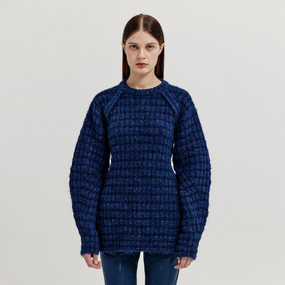 EENK XAVE Open Back Knit Pullover - Navy