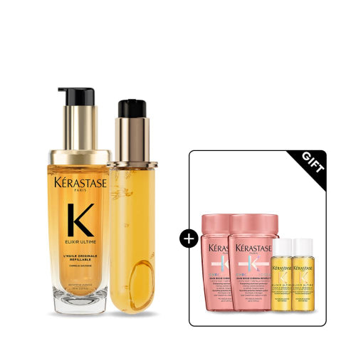 KERASTASE Elixir Ultim Original Hair Oil 75ml + Refill 75ml Set