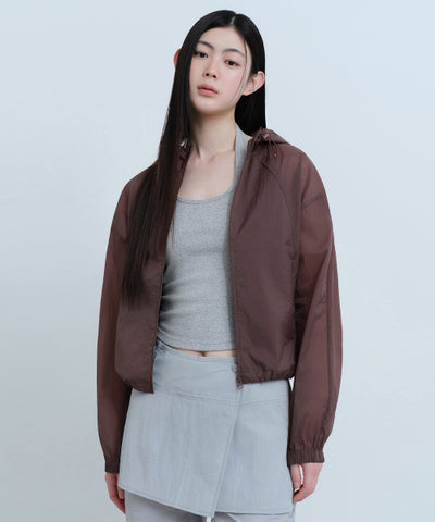 MUSINSA STANDARD WOMAN Women's Sheer Hooded Windbreaker Jacket Smoke Pink